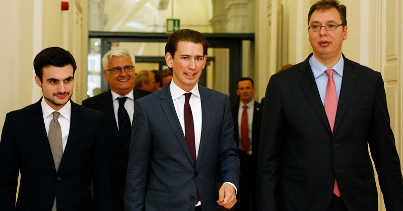 Serbien Lazar Krstic Sebastian Kurz Aleksandar Vucic Vienna 2014 foto BMEIA